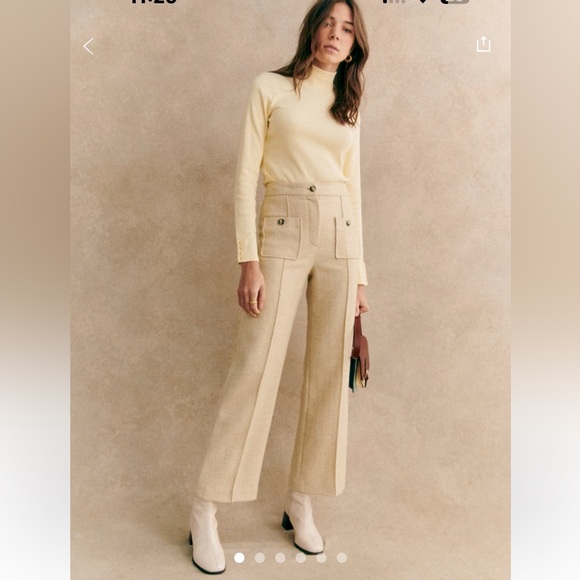 Sezane Emilio Trousers in Mottled Ecru